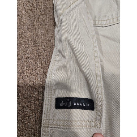 Vintage Levis SilverTab Khakis Mens 30x30 Tan Carpenter Pants Wide Leg USA - Picture 9 of 10